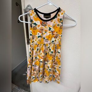Nooworks Kids Tiny Dancer  Floral Dress - Yellow, Black, and Green